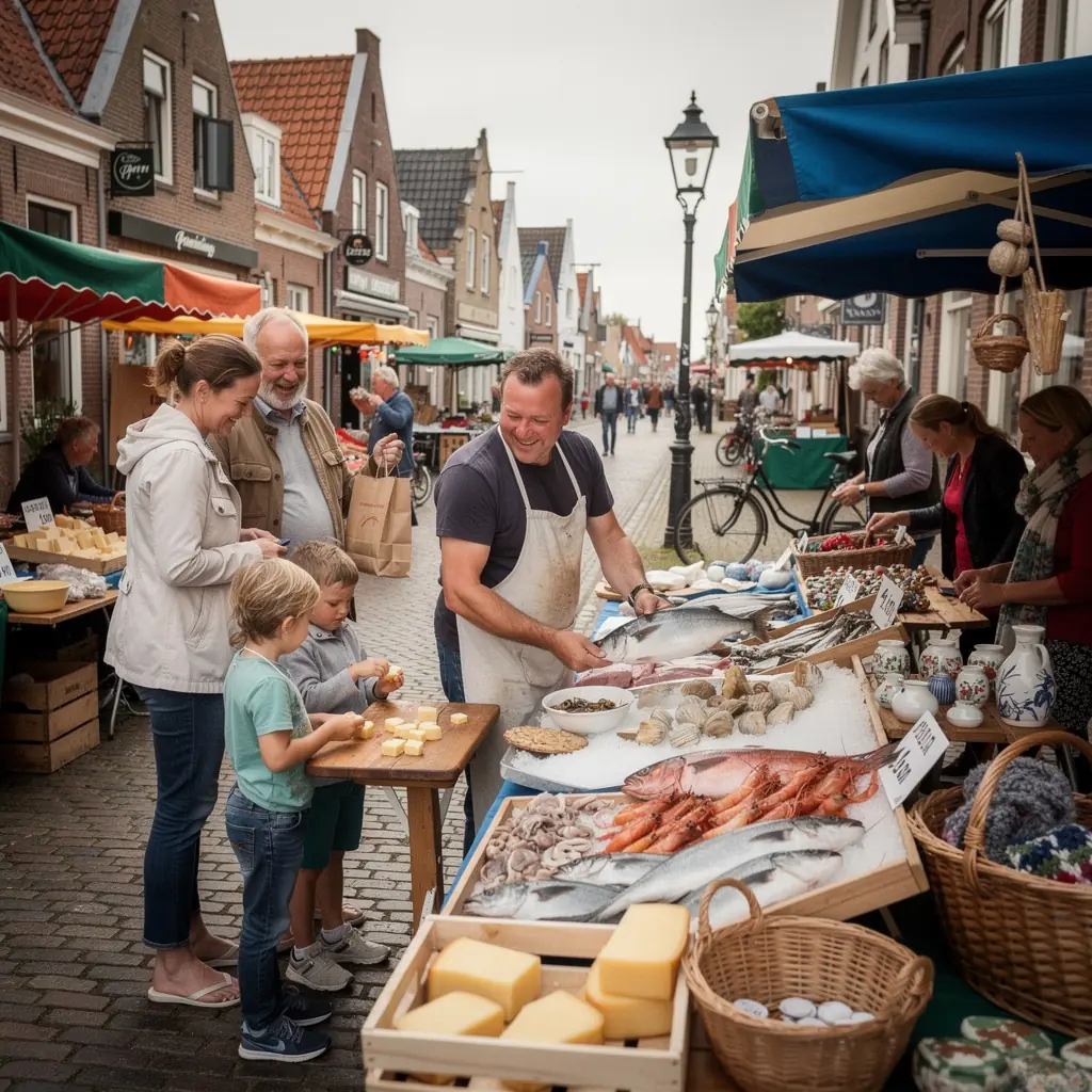 Fietsers die langs de kustlijn van Texel rijden met uitzicht op de zee.